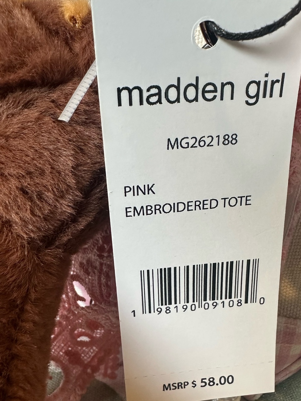 Madden Girl Brown Dachshund Tote Purse with Keychain Accessories- NWT - Picture 8 of 11
